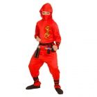 Sárkány ninja jelmez, 140 cm-es méret, piros