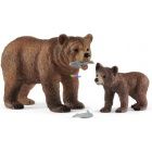 Schleich - Grizzly medve anya és bocs